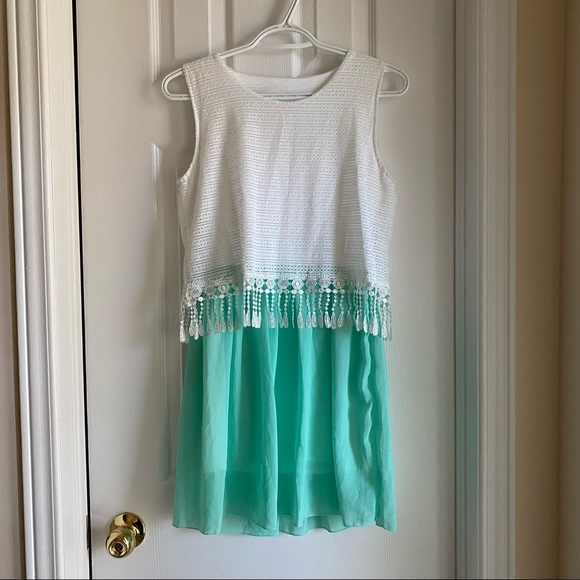 NWOT - Chiffon & Crochet Dress - Picture 1 of 7